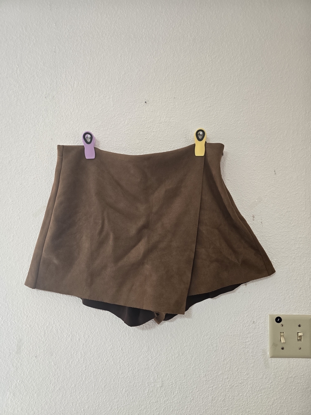 Active USA Brown Faux Suede Skort